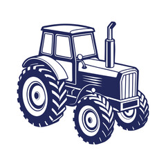 Farm tractor silhouette Vector design illustration template