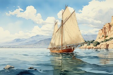 Fototapeta premium Yachting in the Mediterranean Sea.