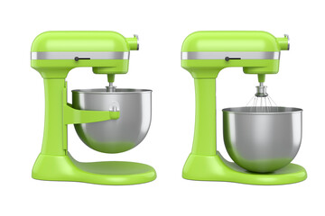 Modern kitchen mixer for cooking, blending and mixing on white background.
