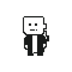 Pixel art 8-bit character. Isolated vector illustration