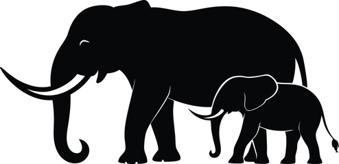 King of Black Elephant Silhouette