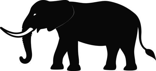 King of Black Elephant Silhouette