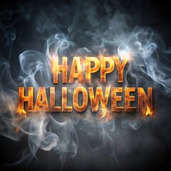 Happy helloween text on doodle element hallowen pattern seamless background