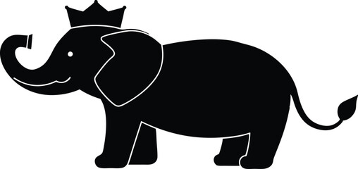King of Black Elephant Silhouette