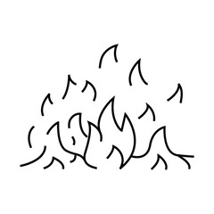 flame fire line icon vector. flame fire sign. isolated contour symbol black illustration