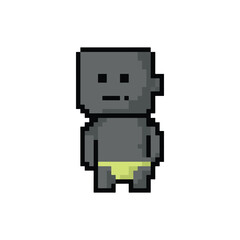 Vector pixel art style isolated on white background.