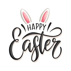 Obraz premium Happy easter card in doodle style
