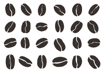 Set of Coffee Beans for Coffee Shop, Coffee Pattern, Coffee Logo, or Coffee Background, Isolated Coffee Beans on Withe Background SVG Vector