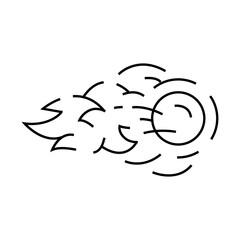 fireball line icon vector. fireball sign. isolated contour symbol black illustration