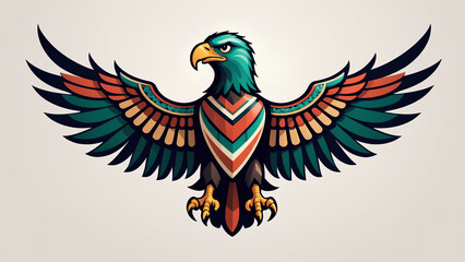 Design a highly simplified and stylized Mexican eagle suitable for a logo