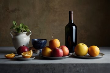 still life with wine
