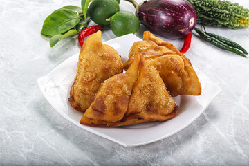 Indian cuisine - fries crispy samosa