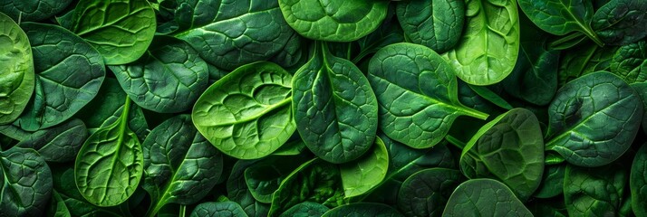Obraz premium Fresh Green Baby Spinach Leaves Background, Organic Food Texture, Healthy Eating Concept