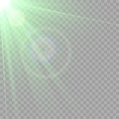 Glowing light explodes on a transparent background. Sparkling magical dust particles. Bright Star. Transparent shining sun, bright flash. Vector sparkles.