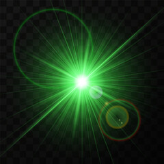Glowing light explodes on a transparent background. Sparkling magical dust particles. Bright Star. Transparent shining sun, bright flash. Vector sparkles.