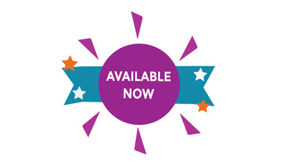 Available now button web banner templates. Vector Illustration 