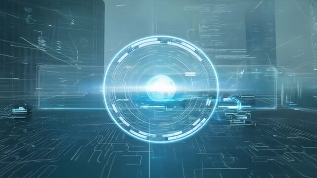 Digital interface advanced technology moving background, concept of AI and innovation, 4k motion video 