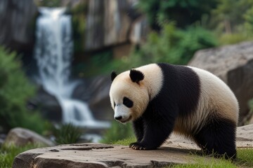 giant panda eating bamboo
