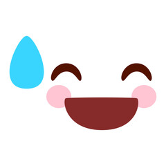 Hand drawn kawaii face illustration on the white background