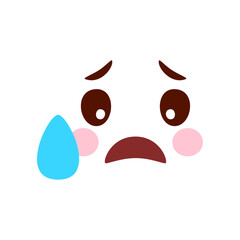 Hand drawn kawaii face illustration on the white
