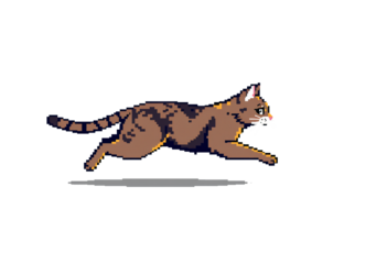 pixel art cat on transparent isolated background icon illustration design graphic flat style