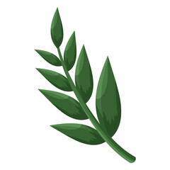 Hand drawn colorful leaves illustration isolated on white background