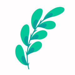 Hand drawn colorful leaves illustration on a white background