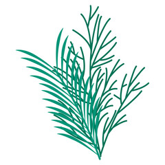 Hand drawn colorful leaves illustration on a white