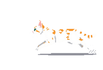 pixel art cat on transparent isolated background icon illustration design graphic flat style