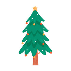 Hand drawn christmas tree illustration