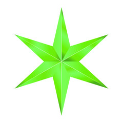 Six end star illustration Minimalistic star icon isolated on the white
