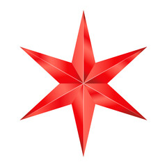Six end star illustration Minimalistic star icon isolated on white