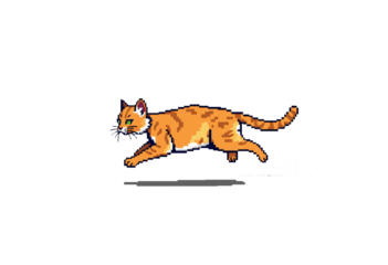 pixel art cat on transparent isolated background icon illustration design graphic flat style