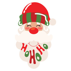Cute Santa Claus face vector cartoon illustration