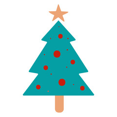 Flat christmas element, Flat design christmas decoration on white background