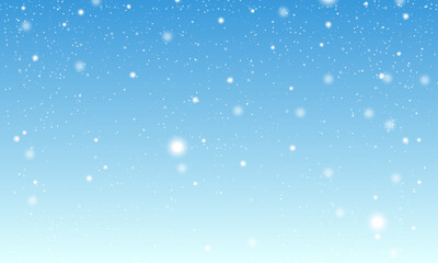 Snowfall background with sky design