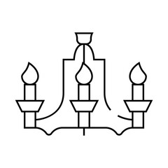vintage lamp ceiling line icon vector. vintage lamp ceiling sign. isolated contour symbol black illustration