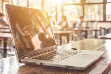 Corporate event live stream on laptop screen  technology s influence on event accessibility