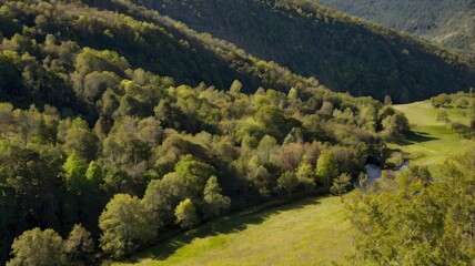 panorama of the mountains in autumn