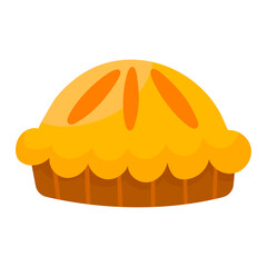 Baked pie illustration isolated on white background