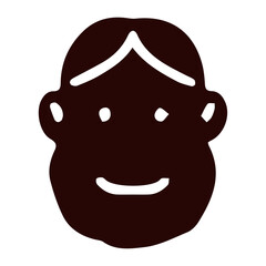 Doodle children head cartoon illustration isolated