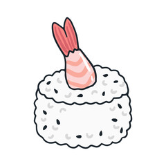 Hand drawn Sushi illustration isolated on a white background