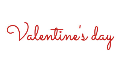 Happy Valentines Day Lettering on a white background