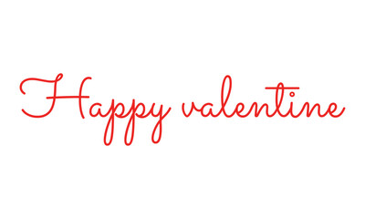 Happy Valentines Day Lettering on white background