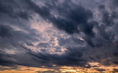  Dark sky with stormy clouds. Dramatic sky rain,Dark clouds before a thunder-storm.