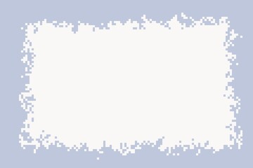 Pixel art card template with purple abstarct frame and white copy space. can be used for wallpaper, template card and background. Simple and cute card