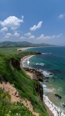 Fototapeta premium view of the coast of the sea