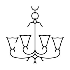 chandelier lamp ceiling line icon vector. chandelier lamp ceiling sign. isolated contour symbol black illustration