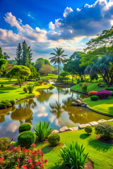 Obraz premium blank nature park landscape scene at daytime