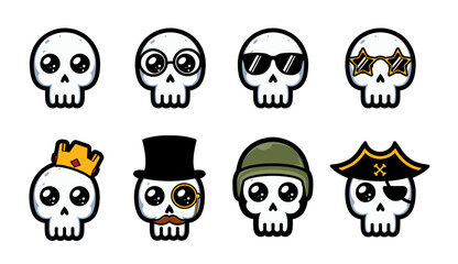 Obraz premium Skull face cute men's set